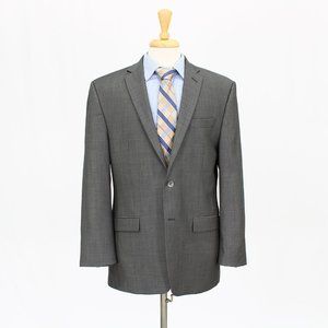 Calvin Klein 42R Gray Solid 2-Button Sport Coat Blazer Jacket Men's